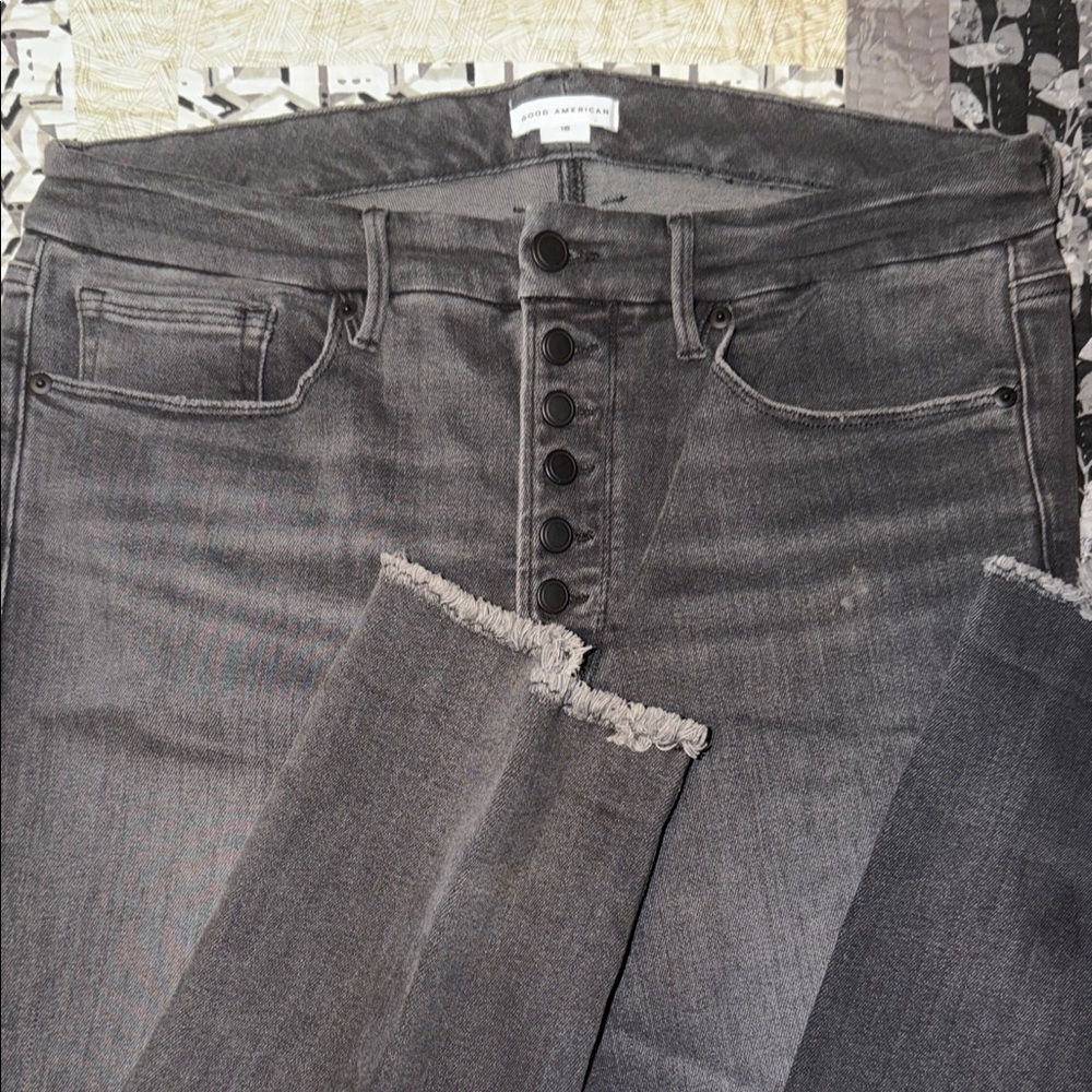 Good American Charcoal High-Rise Jeans
